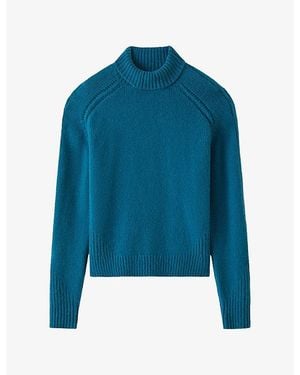 JOSEPH Tilly High-Neck Cashmere Jumper - Blue