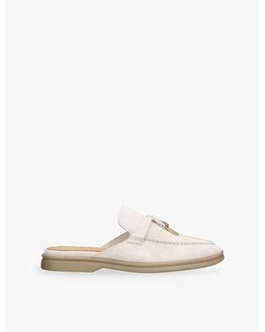 Steve Madden Patrizia Suede Backless Loafers - White