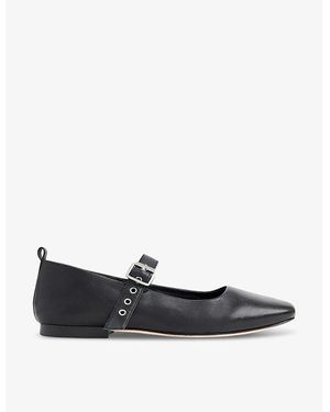 Whistles Elba Eyelet-Embellished Leather Ballet Flats - Black