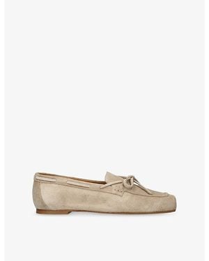 Aeyde Jasper Suede Moccasin Loafers - Natural