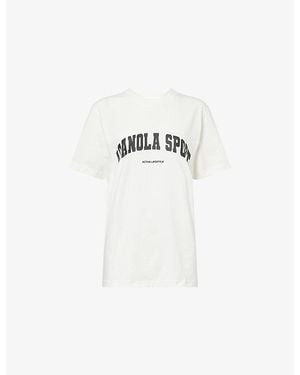ADANOLA Logo-Print Oversized Cotton T-Shirt - White