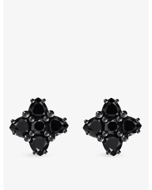 Thomas Sabo Floral Zirconia 925 Sterling Stud Earrings - Black