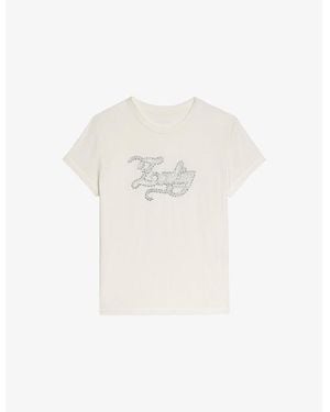 Tシャツ・カットソー ZADIG & VOLTAIRE Woman T-Shirt Beige JWTN02603 102 Zadig &Amp; Voltaire T Shirt Woman Beige – Modishus