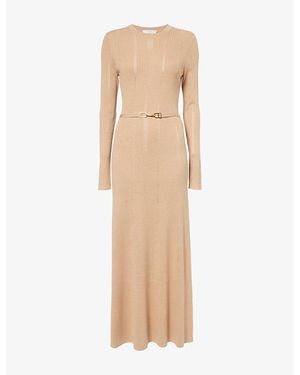 Gabriela Hearst Imagene Wool Knit Midi Dress - Natural