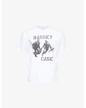 Basket Case Printed Crew-Neck Cotton-Jersey T-Shirt - White