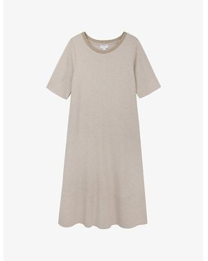 The White Company Seam-Detail Relaxed-Fit Stretch-Jersey Midi Dress - Natural