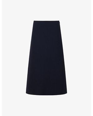 Marni A-Line Wool Crêpe Midi Skirt - Blue