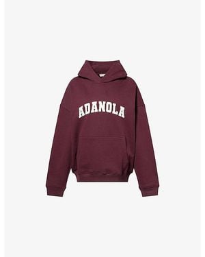 ADANOLA Varsity Oversized Cotton-Jersey Hoody - Red