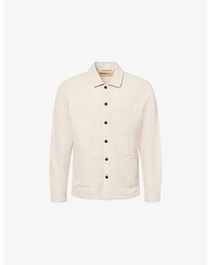 Hackett Patch-Pocket Relaxed-Fit Cotton And Linen Blend Overshirt - Natural