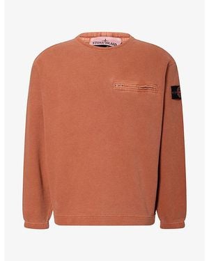 Stone Island Mineral-Dyed Cotton Crewneck Jumper - Orange