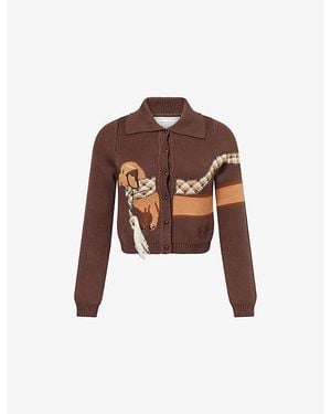 House Of Sunny Walk-In-The-Park Tripper Cotton-Blend Cardigan - Brown