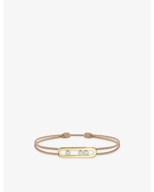 Messika Cares Pavé 18Ct- And 0.26Ct Diamond Cord Bracelet - Metallic