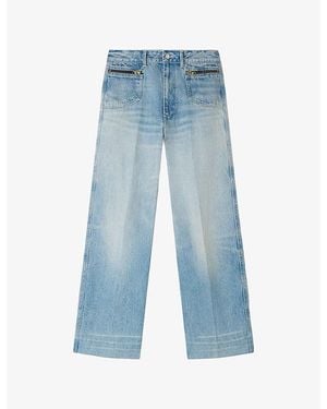 Sandro Faded Straight-Leg Jeans - Blue