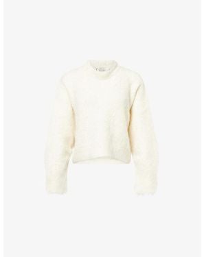 Dissh Salma Tuck Sleeve Brushed Alpaca-Blend Knit Jumper - White