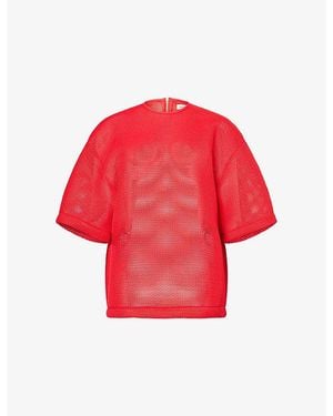 Frankie Shop Nela Boxy-Fit Mesh T-Shirt - Red
