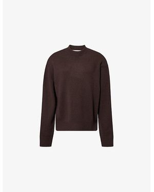 Frankie Shop Rafaela Padded-Shoulders Wool And Cashmere Sweater - Brown