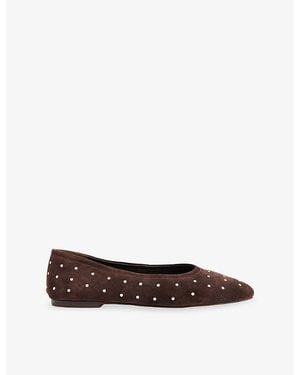 Whistles Karina Suede Ballet Flats - Brown