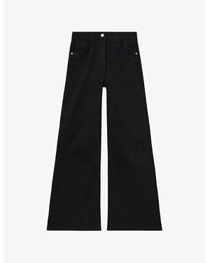 Reiss Bonnie Mid-Rise Flared-Leg Denim Jeans - Black