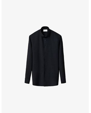 Eton Solid Regular-Fit Merino-Wool Shirt - Blue