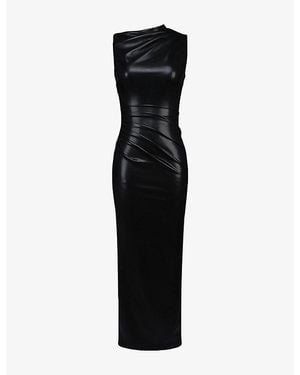 House Of Cb Maya Sleeveless Faux-Leather Maxi Dress - Black