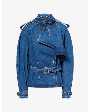 Anine Bing Pascale Double-Breasted Denim Jacket - Blue