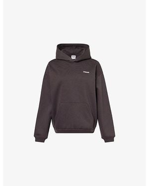 GYMSHARK Cozy Luxe Brand-Print Woven Hoodie - Brown