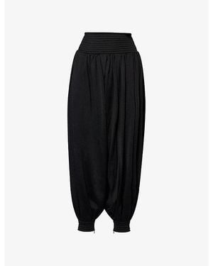 Alaïa Noir Draped Jersey Trousers - Black