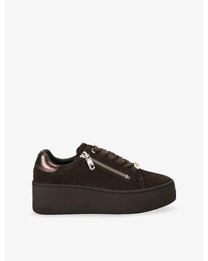 Carvela Kurt Geiger Connected Zip Suede Trainers - Black