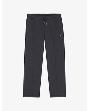 HUGO Pintuck-Pleat Relaxed-Fit Cotton-Jersey Jogging Bottoms - Blue