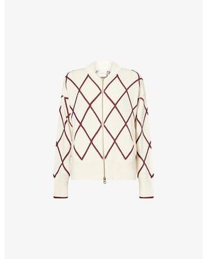 Varley Nile Dimond Stand-Collar Cotton-Knit Jacket - White