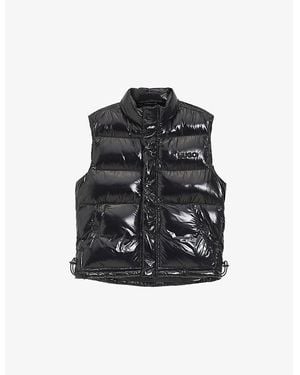 HUGO Branded Glossy Shell Gilet - Black