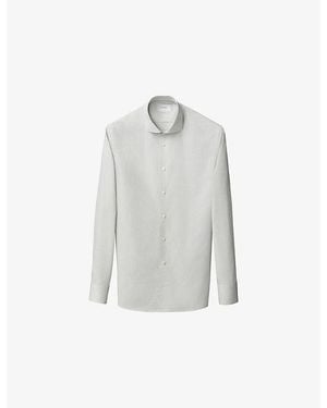 Eton Striped Slim-Fit Cotton-Twill Shirt - Grey