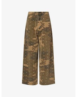 Jaded London Stud Xl Colossus Cotton Pants - Natural