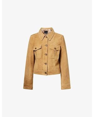 PAIGE Feyd Flap-Pocket Leather Jacket - Natural