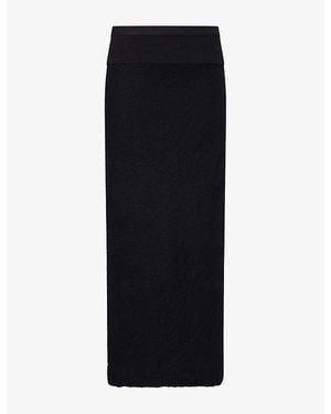 Rick Owens Calf Bias Knitted Cady-Crepe Maxi Skirt - Black