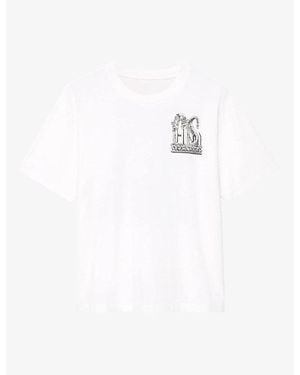 AllSaints Shrines Graphic-Print Short-Sleeve Cotton T-Shirt - White