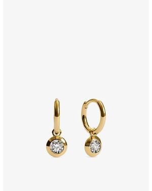 Monica Vinader Round 18Ct Vermeil And Lab Grown Diamond Huggie Earrings - Metallic