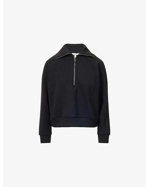 Spanx Airessentials Half-Zip Stretch-Jersey Sweatshirt - Black