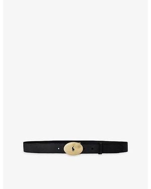 Polo Ralph Lauren Id Branded-Buckle Leather Belt - Black