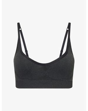 GYMSHARK Vital Stretch-Jersey Sports Bra - Black