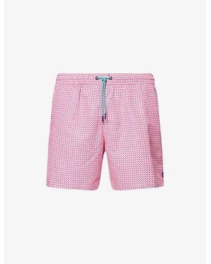 Hackett Weaving Graphic-Print Shell Swim Shorts - Pink