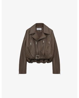 Loewe Nappa Lambskin Biker Jacket - Brown