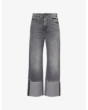 ME+EM Washed Authentic Relaxed-Fit Turn-Up Denim Jeans - Grey