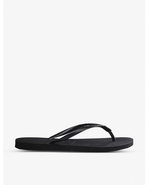 Havaianas Slim Crystal-Embellished Rubber Flip-Flops - Black