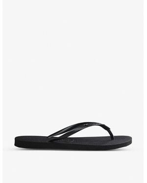 Havaianas Slim Crystal-Embellished Rubber Flip-Flops - Black