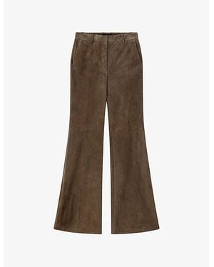 JOSEPH Tafira Stretch-Suede Pants - Brown