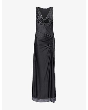 Rabanne Robe Chainmail Jersey Maxi Dress - Black