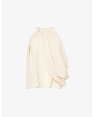 JW Anderson Twisted Drape Halter Wool-Blend Top - Natural