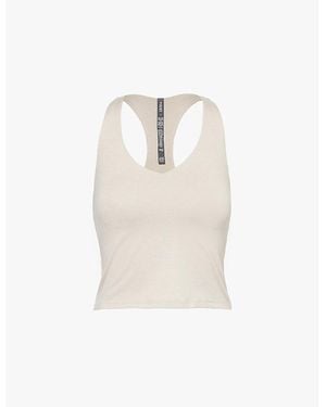Vuori Halo Performance Scoop-Neck Cropped Stretch-Recycled Polyester Top - White