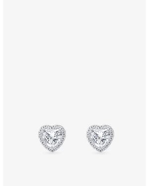Thomas Sabo Heart Halo 925 Sterling- And Cubic Zirconia Stud Earrings - White